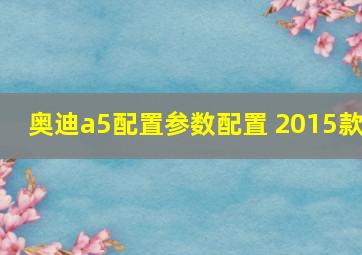 奥迪a5配置参数配置 2015款